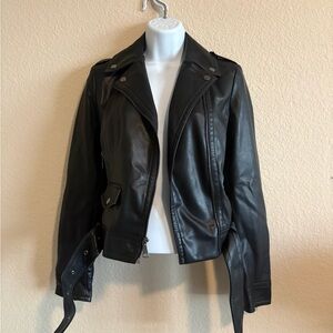 Express Women's Black Leather Moto Jacket